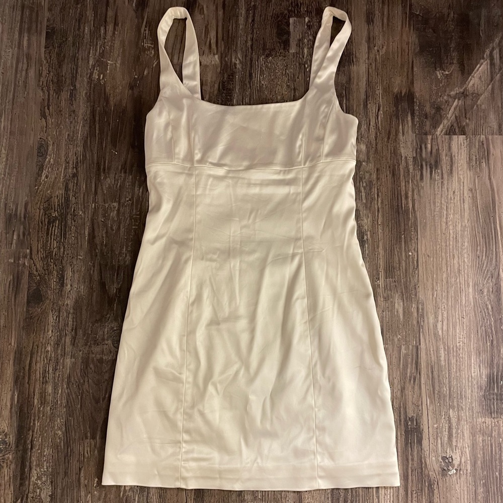 Aritzia cream silk dress